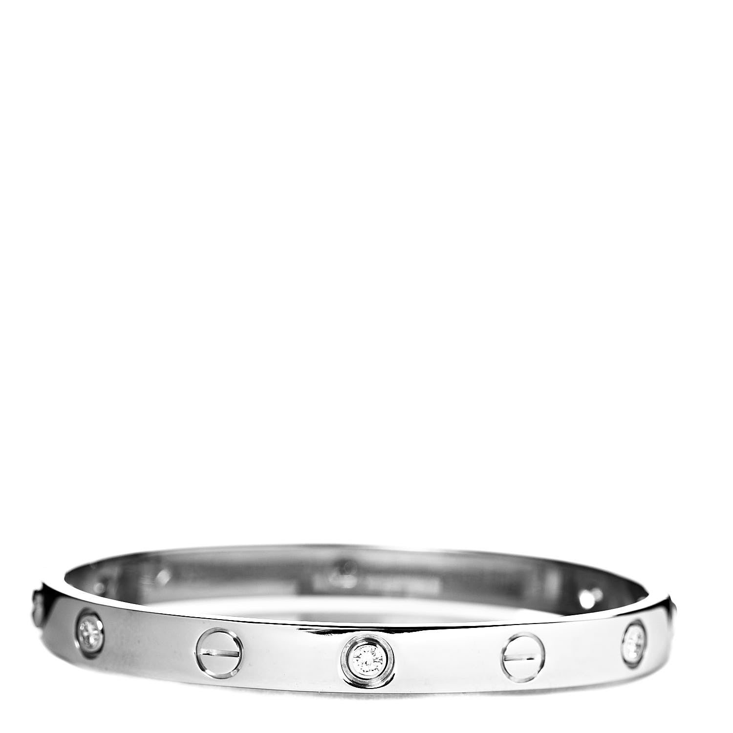 Cartier 18K White Gold 6 Diamond LOVE Bracelet 16 3 of 6