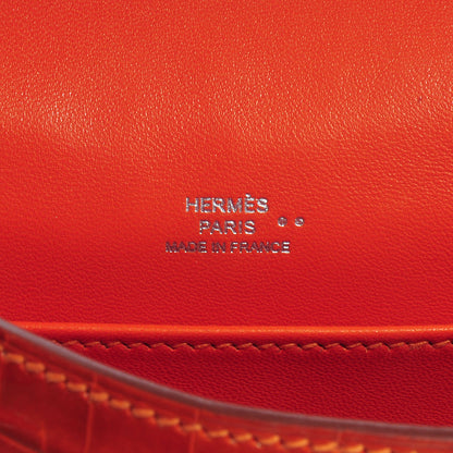 Hermes Shiny Niloticus Crocodile Kelly Pochette Orange 7 of 8