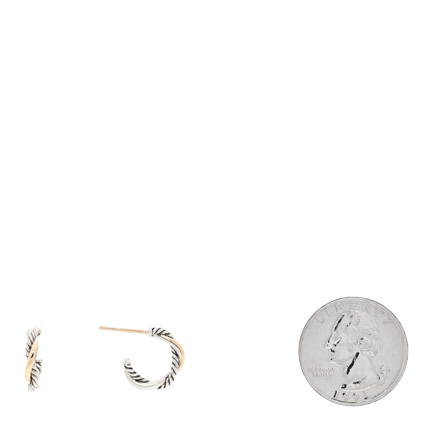 Sterling Silver 14K Yellow Gold 3mm Petite Infinity Huggie Hoop Earrings
