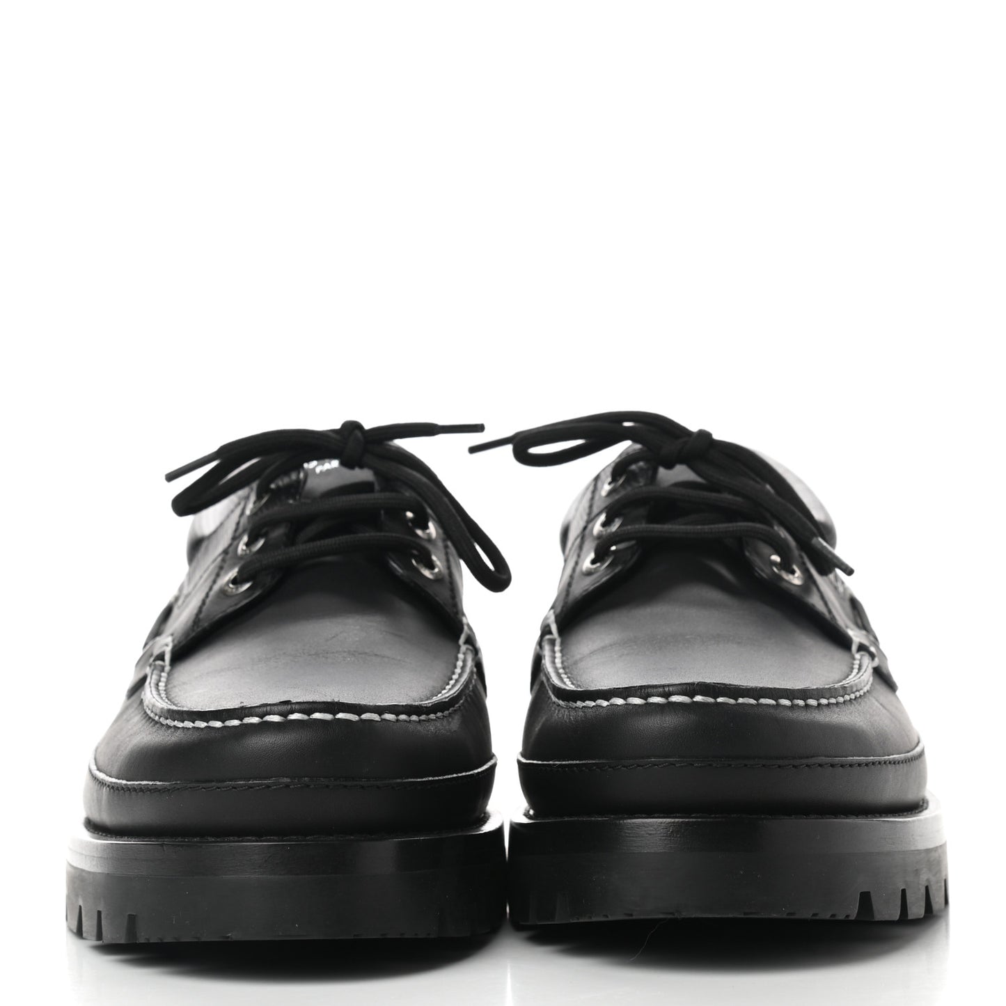 Calfskin Mens Summerland Boat Shoes 10 Black