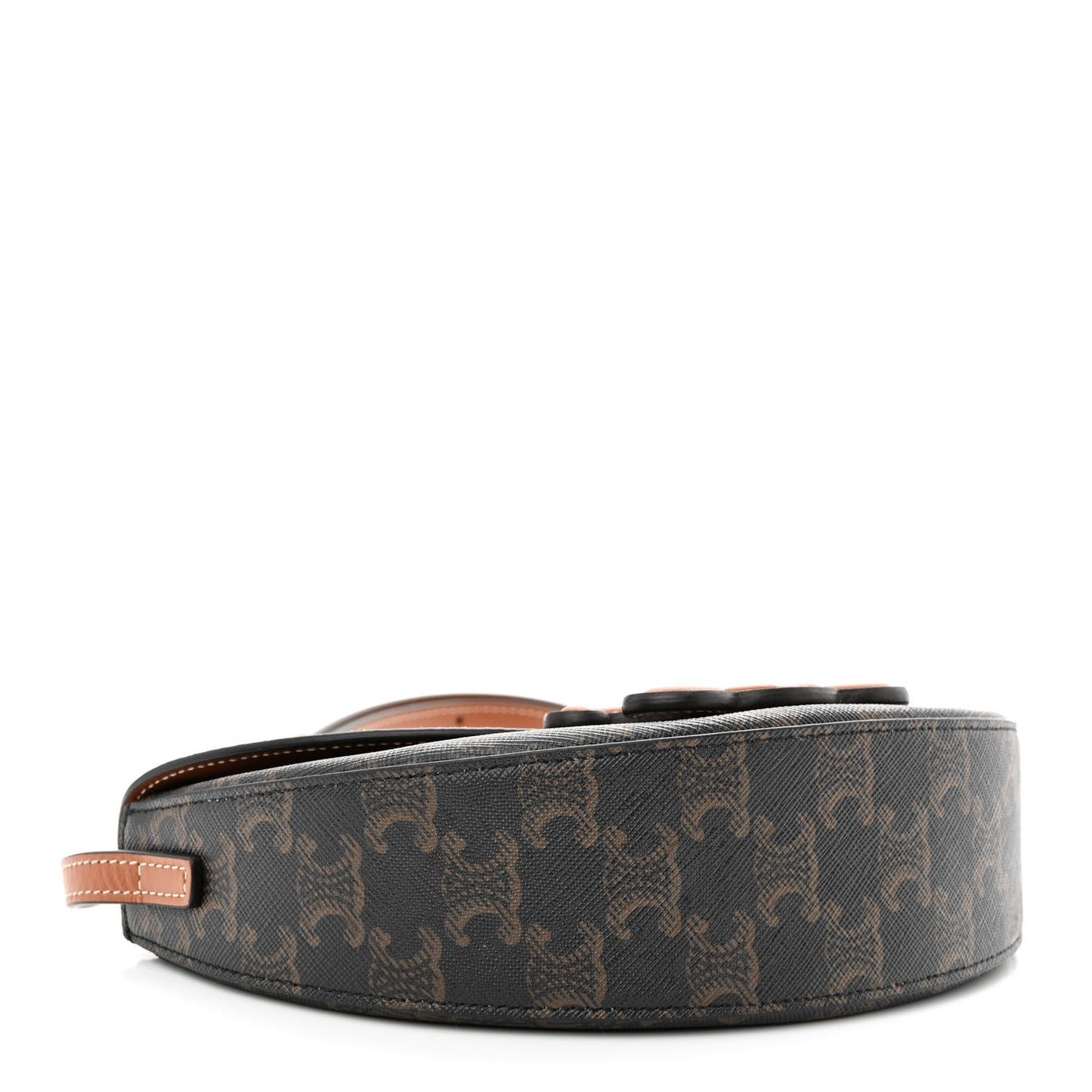 Calfskin Triomphe Canvas Besace Tan
