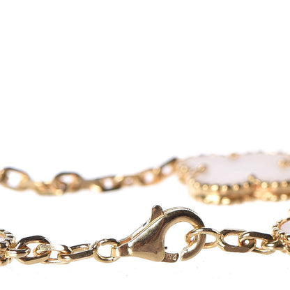 Van Cleef & Arpels 18K Yellow Gold Mother of Pearl 5 Motifs Vintage Alhambra Bracelet 4 of 5