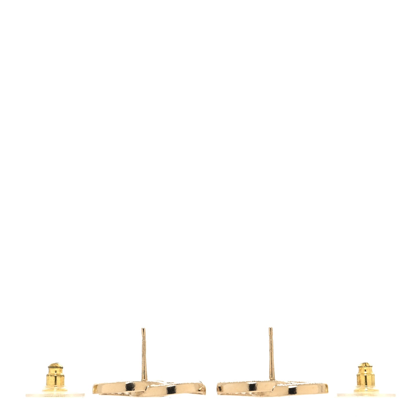 Crystal Large CC Earrings Gold