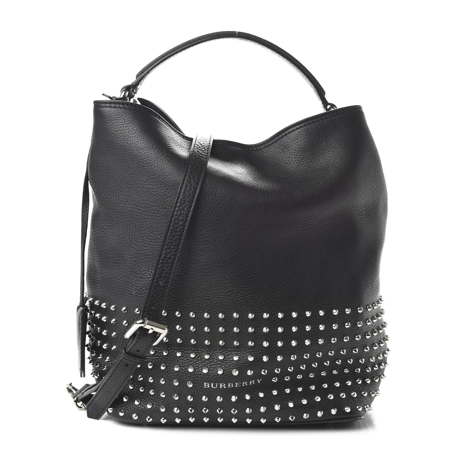 Burberry Calfskin Studded Medium Susanna Hobo Black 1 of 9
