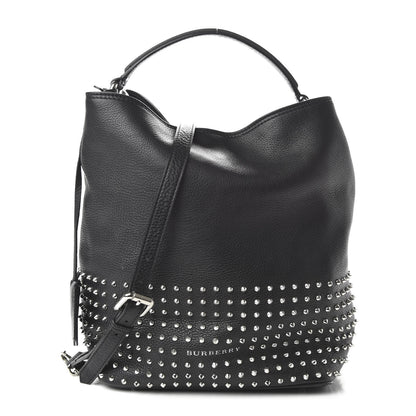 Burberry Calfskin Studded Medium Susanna Hobo Black 1 of 9