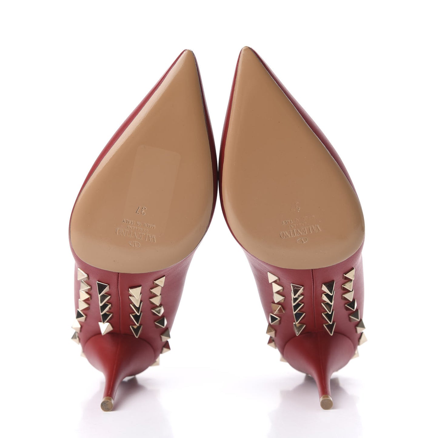 Nappa Rockstud Jaw Stud 100mm Pumps 37 Rosso Valentino