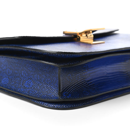 Celine Lizard Medium Classic Box Flap Bag Indigo 6 of 10