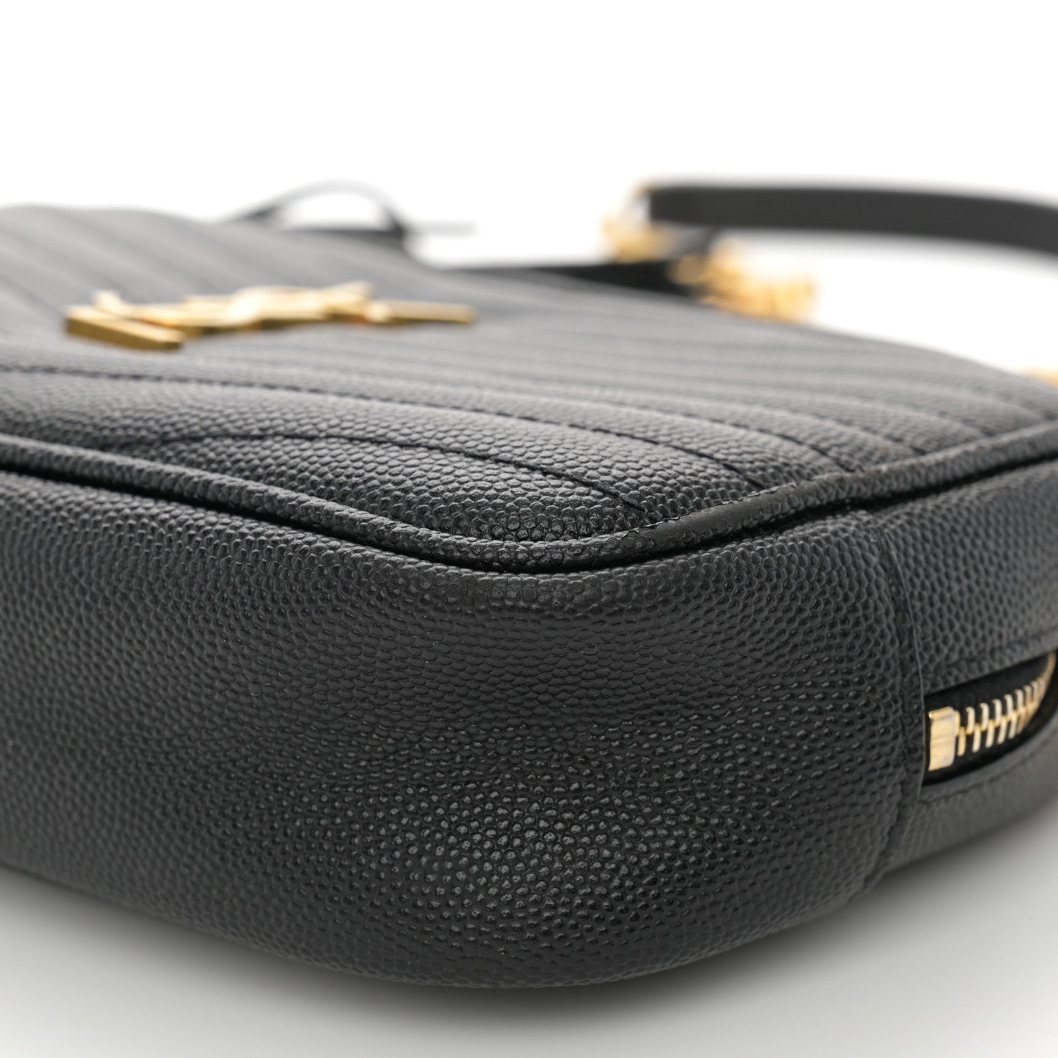 Saint Laurent Grain De Poudre Matelasse Monogram Mini Lou Camera Bag Black 10 of 13
