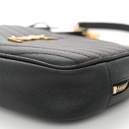 Saint Laurent Grain De Poudre Matelasse Monogram Mini Lou Camera Bag Black 10 of 13