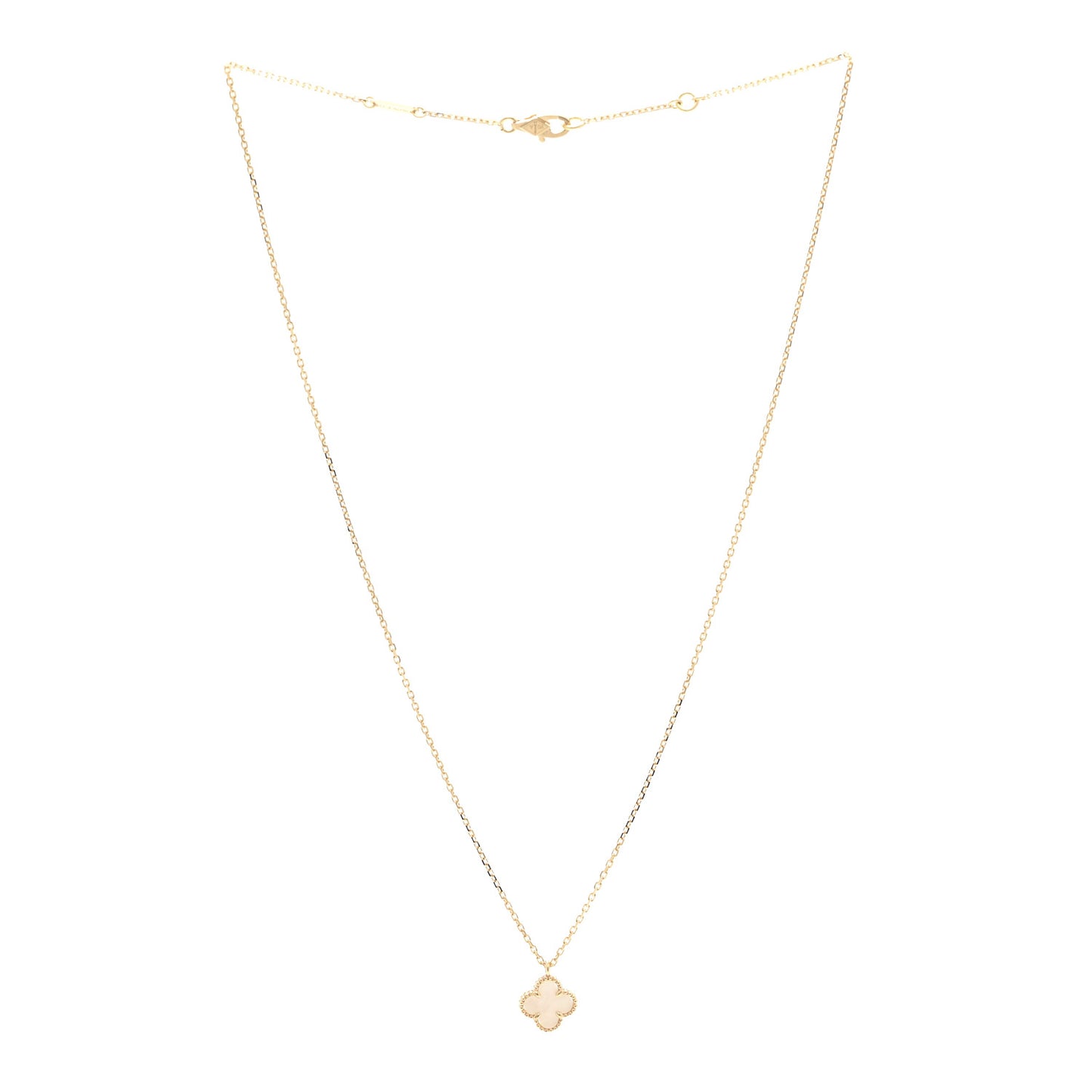 18K Yellow Gold Mother of Pearl Sweet Alhambra Pendant Necklace