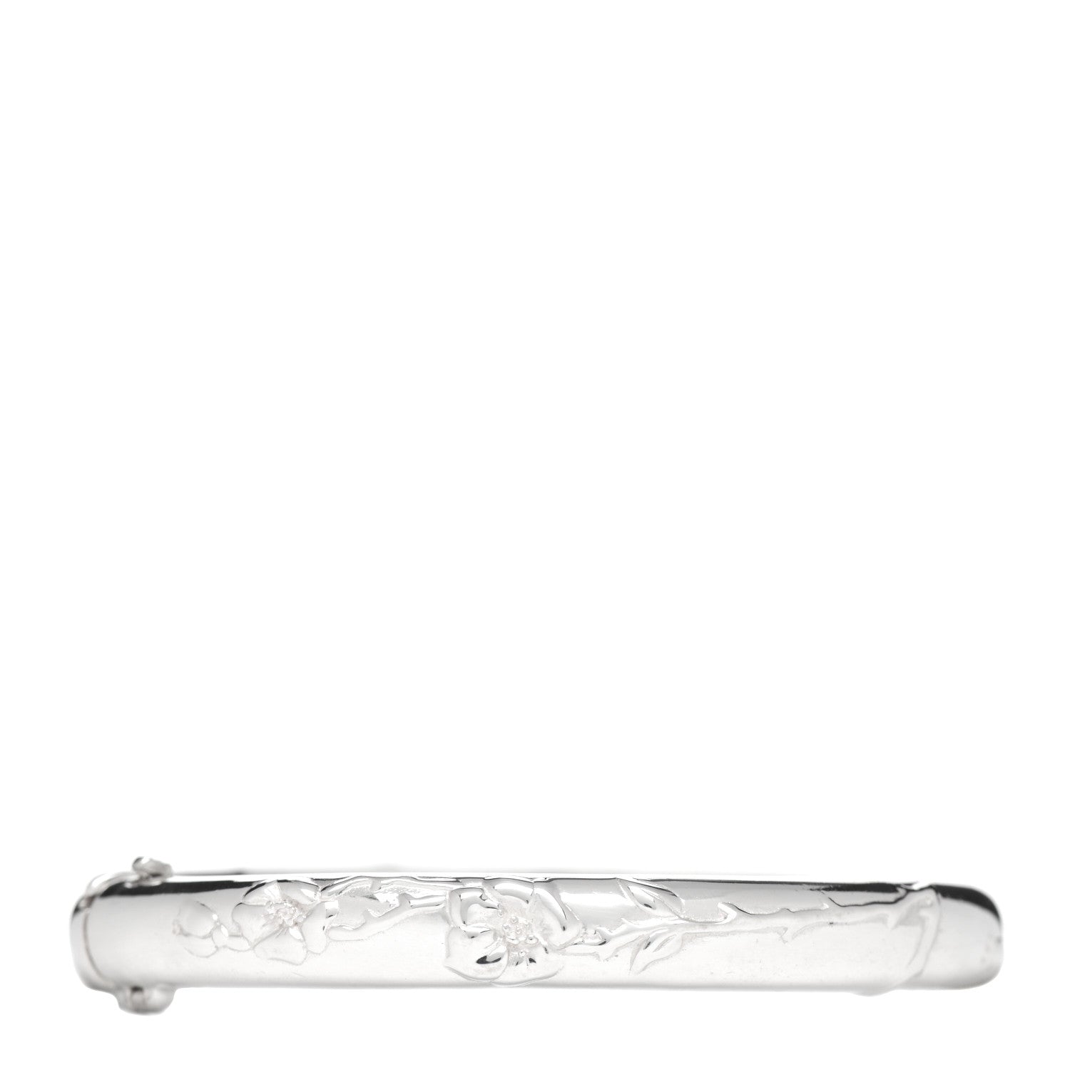 Tiffany Sterling Silver Nature Rose Bangle Bracelet 1 of 4