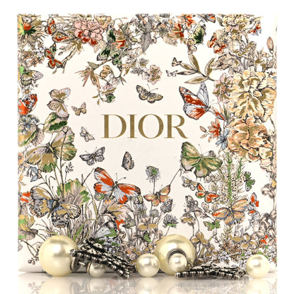 Christian Dior Crystal Pearl Butterfly Drop Earrings Silver 8 of 10
