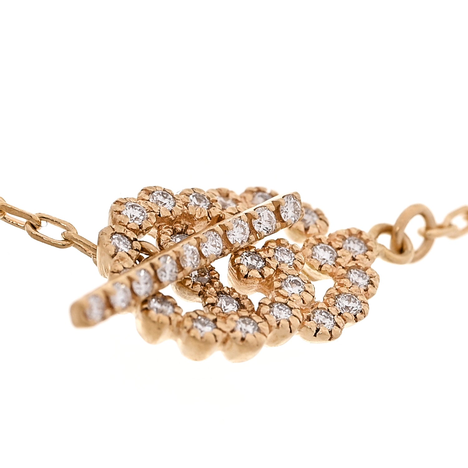 Gucci 18K Yellow Gold Diamond GG Running Toggle Bracelet 3 of 4