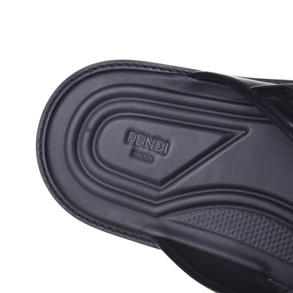 Fendi Nappa FF Embossed Mens Criss Cross Slide Sandals 6 Black 7 of 10