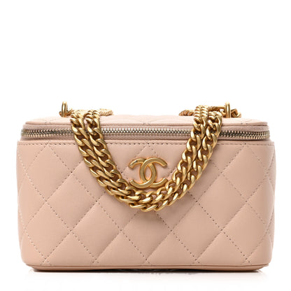 Chanel Lambskin Quilted Sweet Camellia Small Vanity Case With Chain Pink 1 of 10