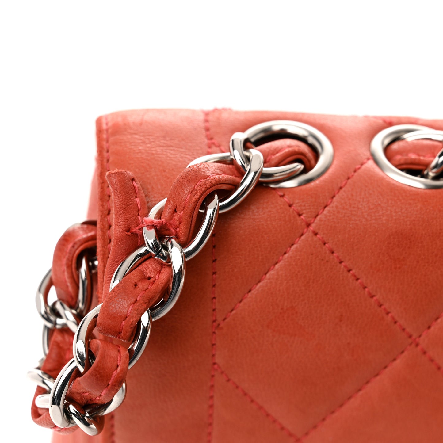 Lambskin Large Coco Rider Flap Coral