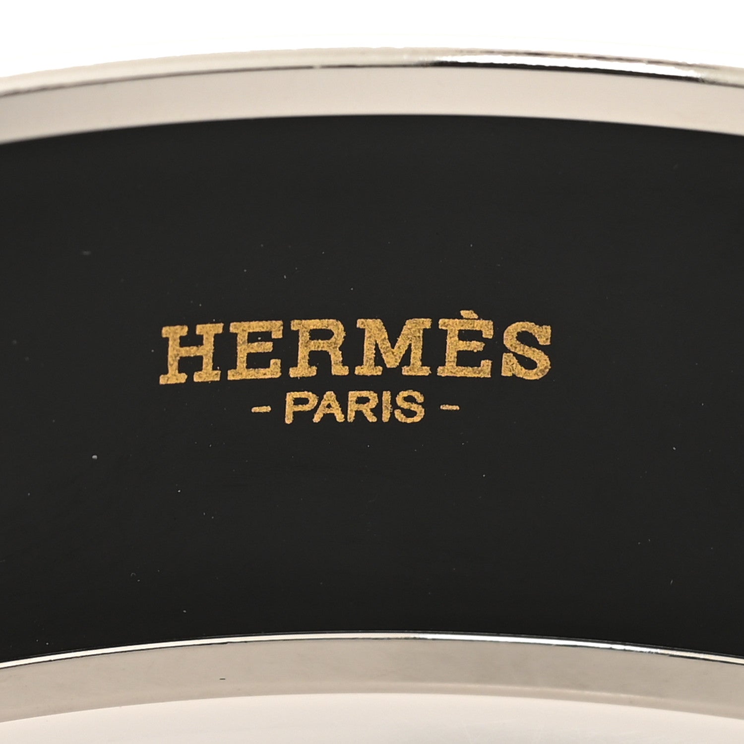 Hermes Enamel Printed Wide Reactions En Chaines Bangle 70 Black 4 of 5
