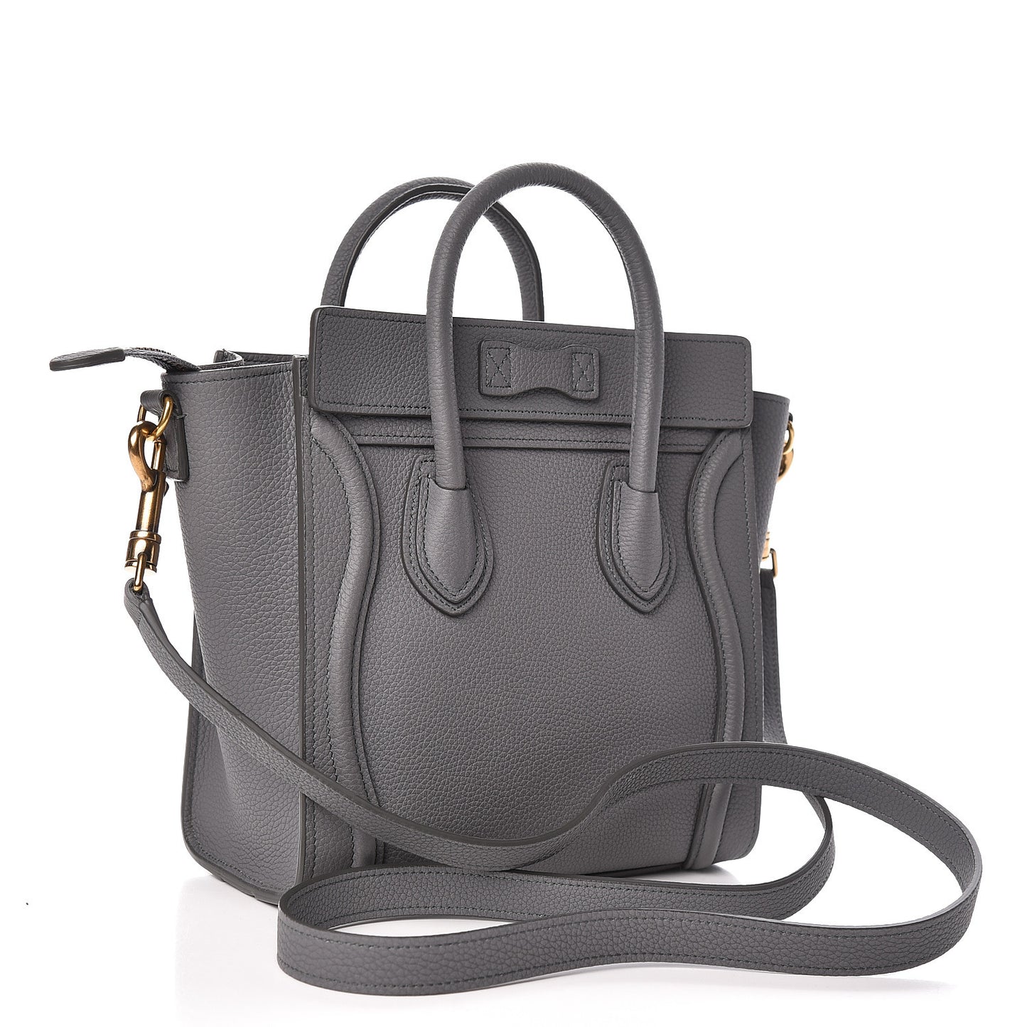 Baby Drummed Calfskin Nano Luggage Kohl