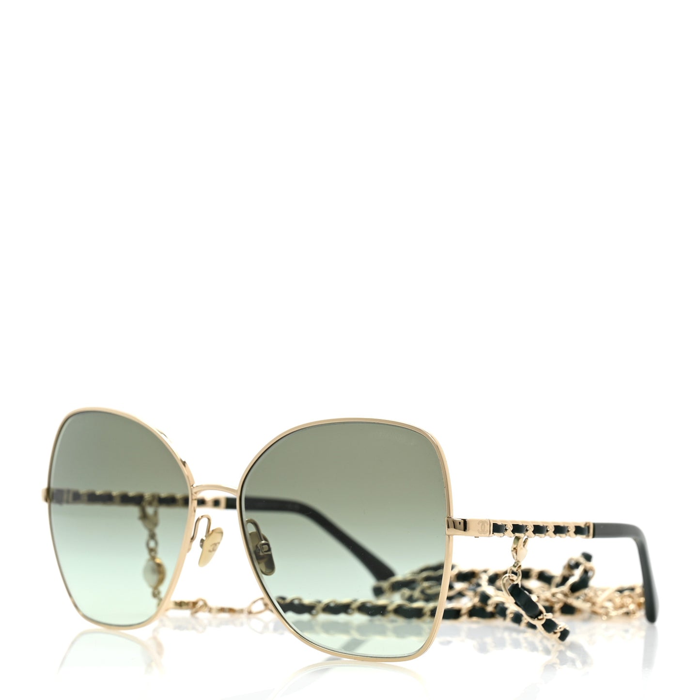 Square Frame Chain Sunglasses 4274-Q Green