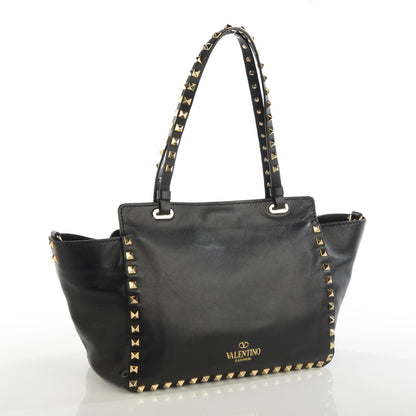 Valentino Garavani Vitello Small Rockstud Tote Black 3 of 6