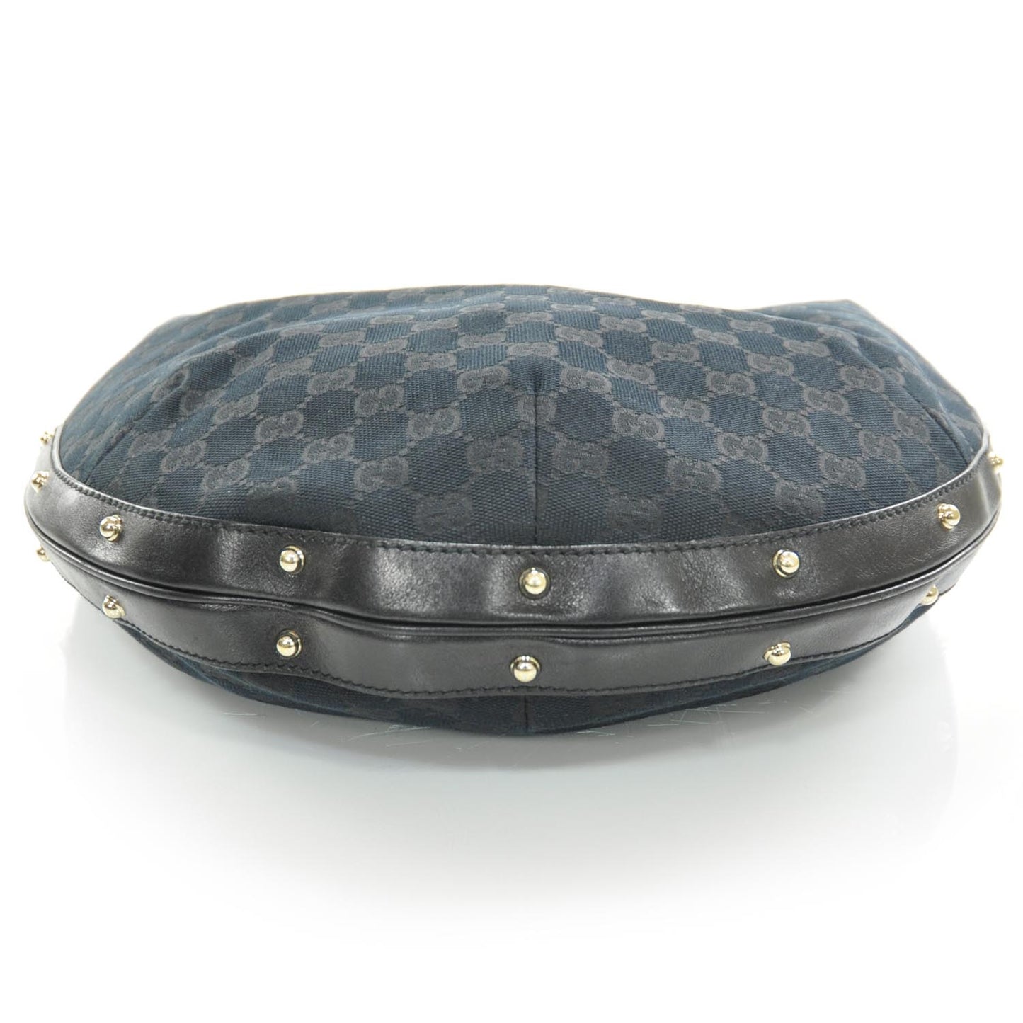 Monogram Large Studded Hobo Black