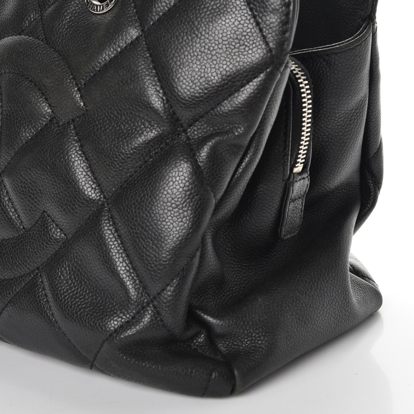 Soft Caviar Quilted CC Timeless Tote Black