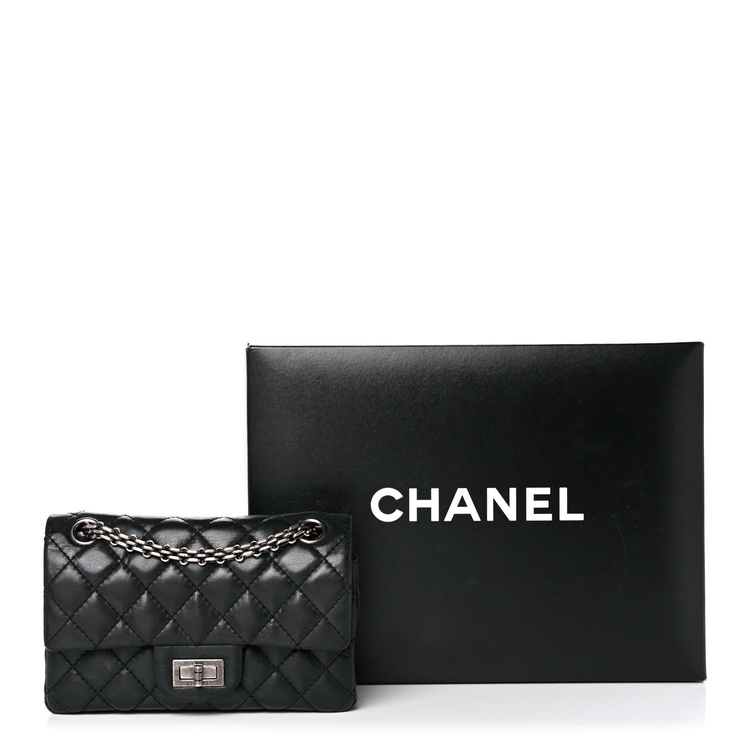Chanel Iridescent Calfskin Quilted 2.55 Reissue 224 Flap Black 17 of 17