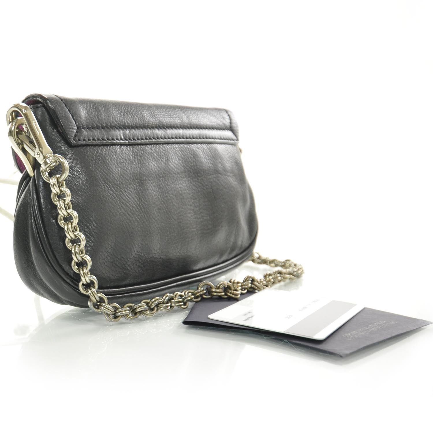 Prada Vitello Leather Small Shoulder Bag Black 3 of 8