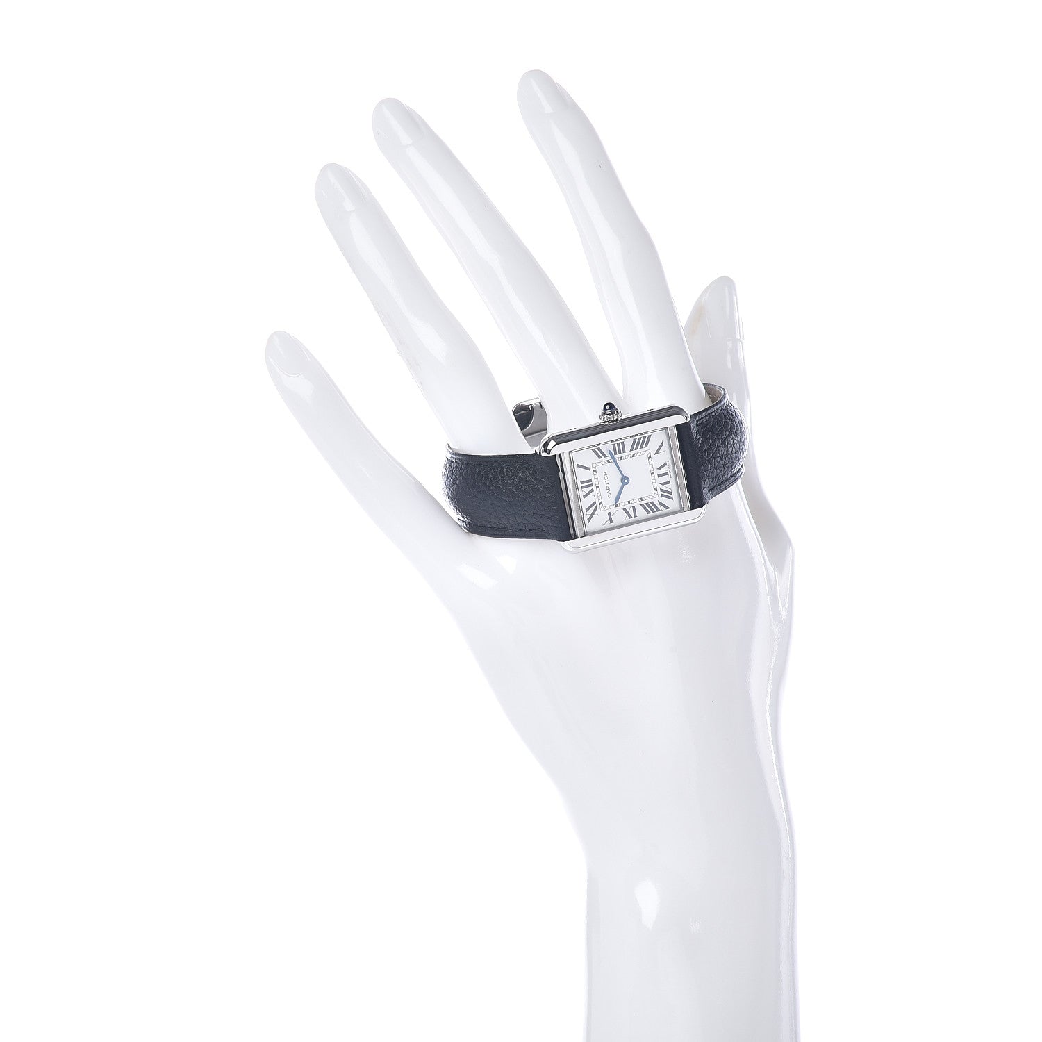 Cartier Stainless Steel Calfskin 24mm Tank Solo Quartz Watch 2 of 8