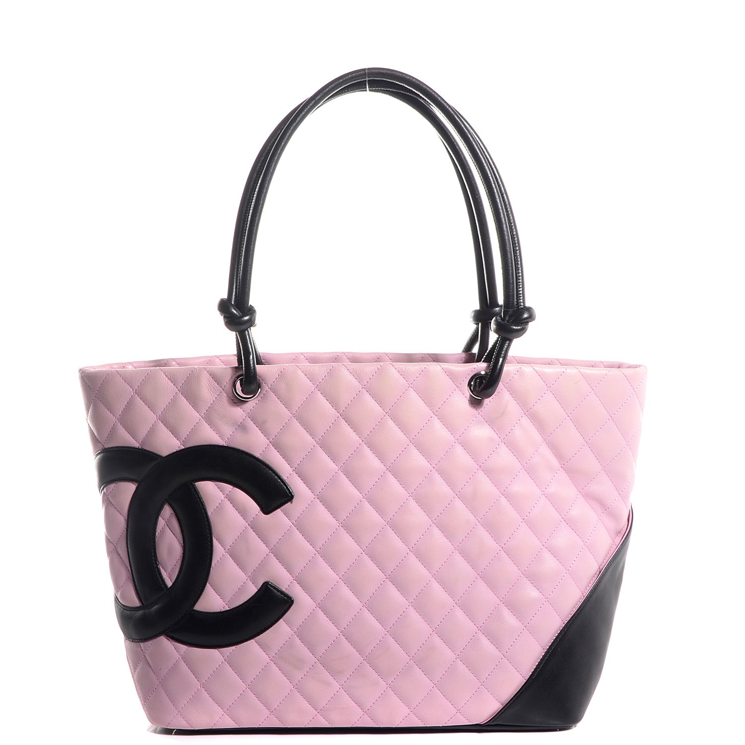 Chanel Calfskin Quilted Large Cambon Tote Pink Black 1 of 7