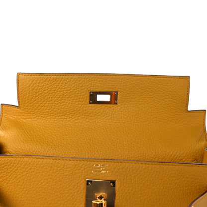 Hermes Taurillon Clemence Kelly Retourne 28 Jaune Ambre 18 of 42