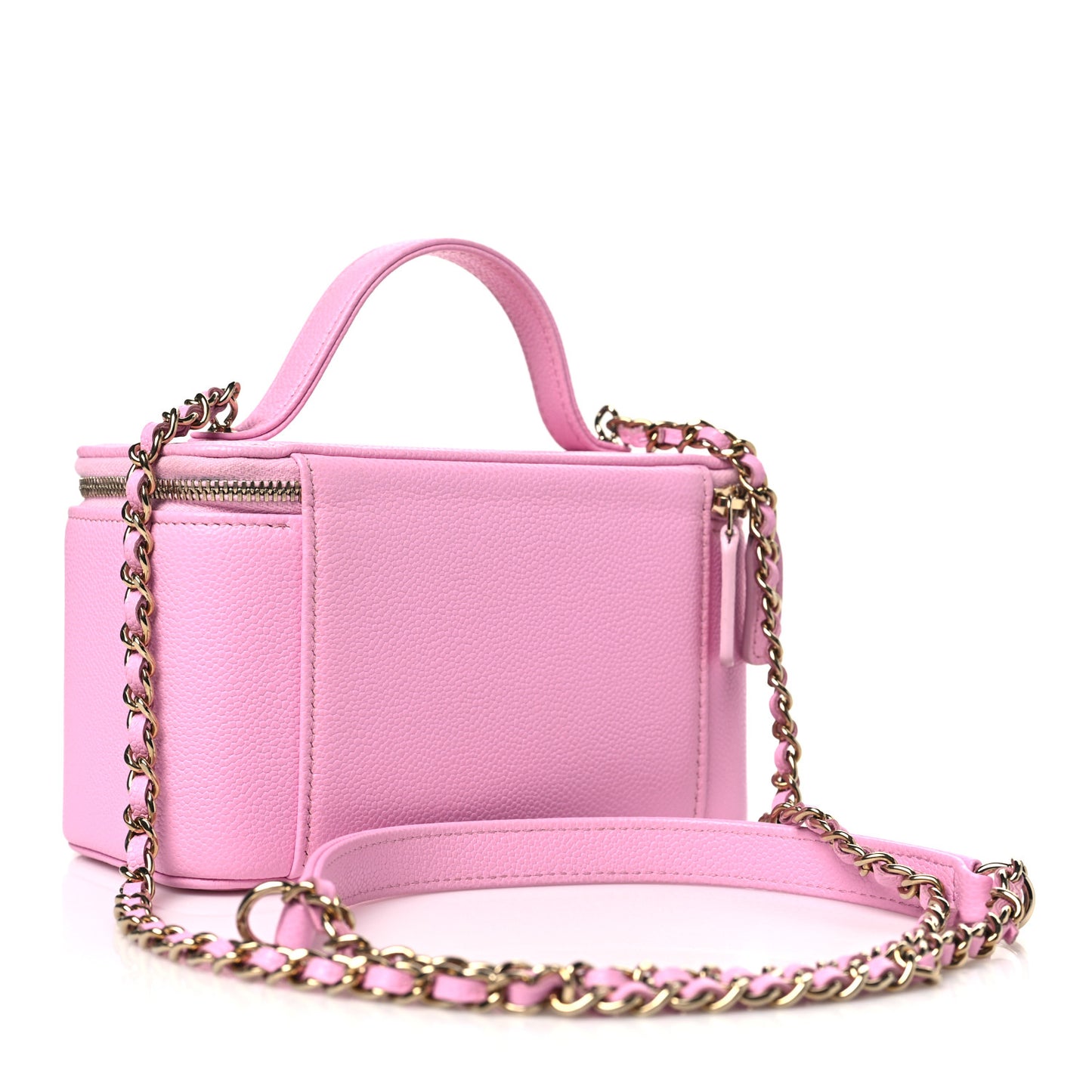 Caviar Quilted Top Handle Pocket Vanity Case Lilac