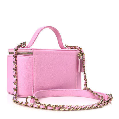 Chanel Caviar Quilted Top Handle Pocket Vanity Case Lilac 3 of 10