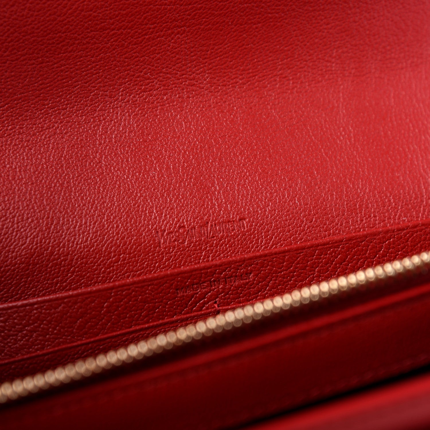 Saint Laurent Calfskin Belle de Jour Chain Clutch Rouge Orient 8 of 10
