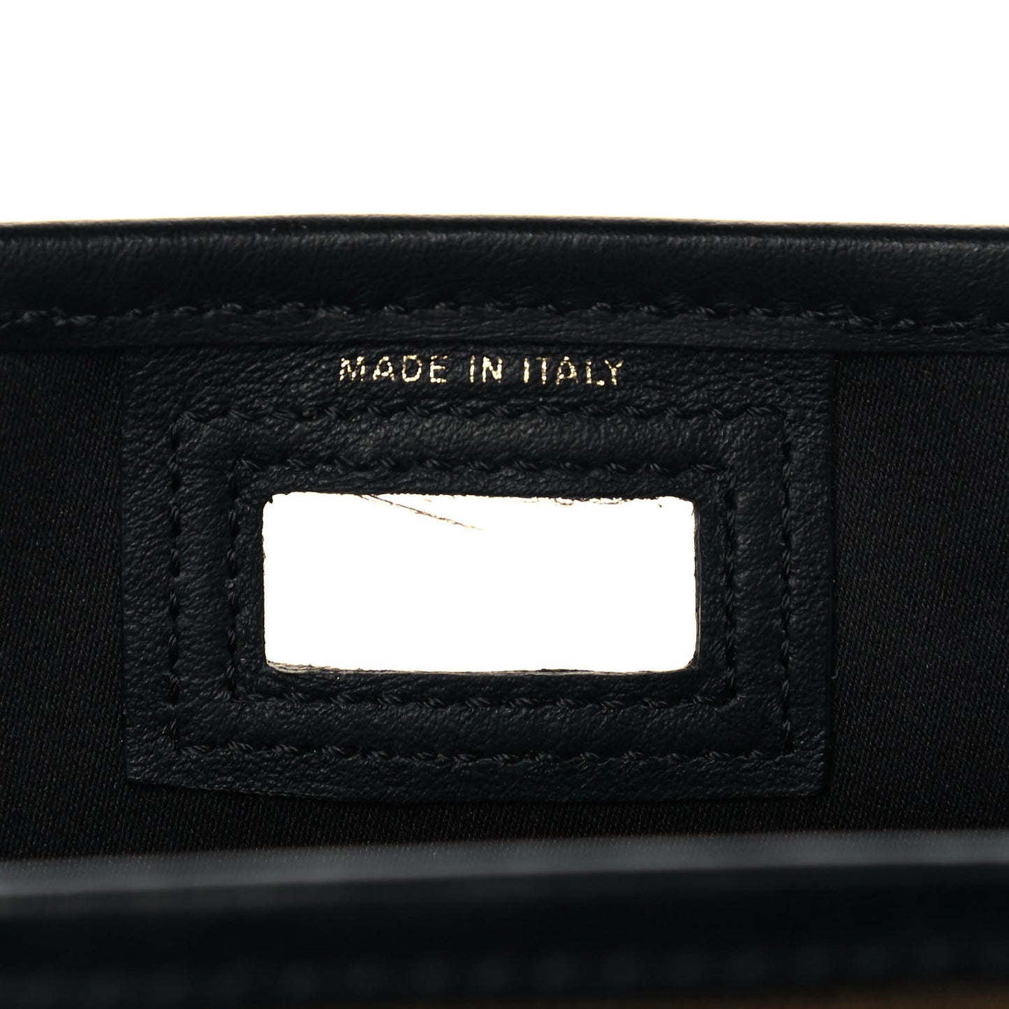 Glazed Fabric Vitello Century FF 1974 Stamp Patch Mini Peekaboo Defender Cover Mogano Panna Black