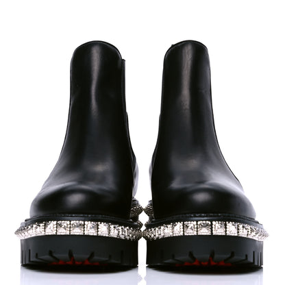 Christian Louboutin Calfskin Ingrassato Studded By The River 50 Flat Chelsea Boots 37 Black 2 of 4