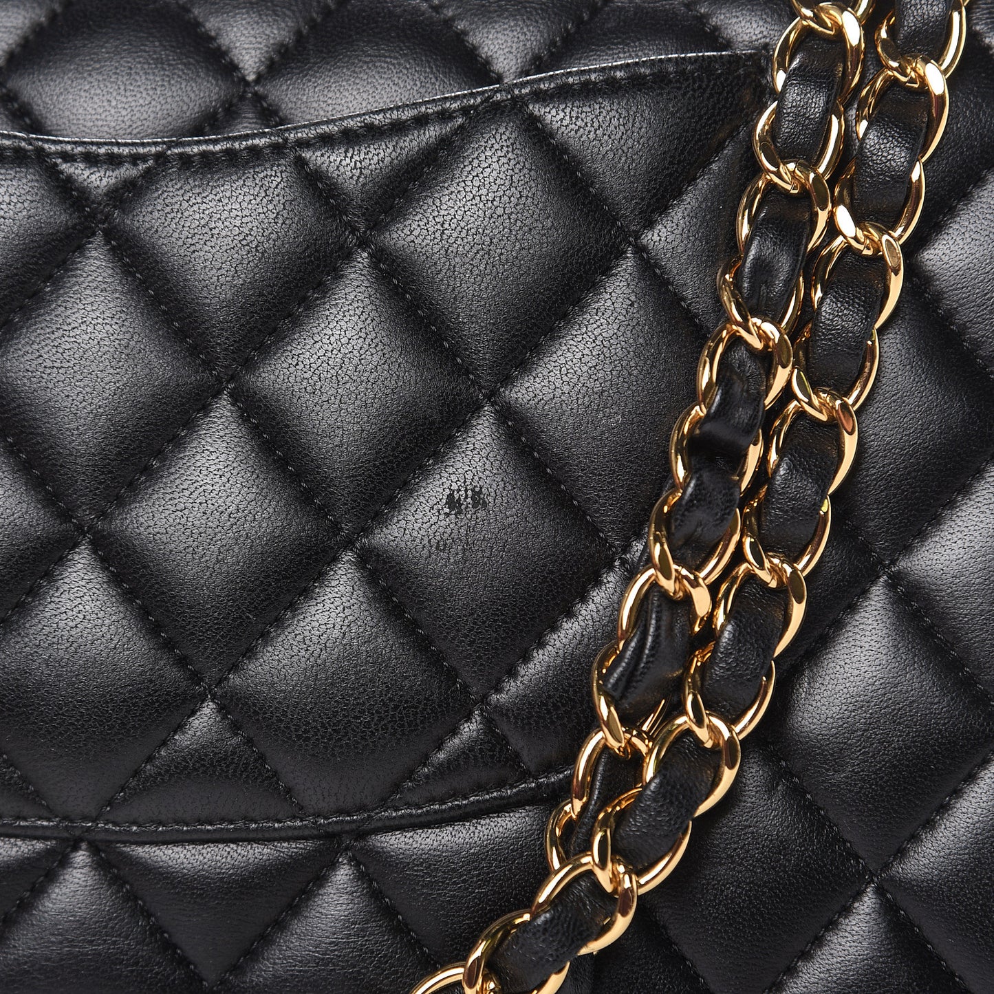 Lambskin Quilted Medium Double Flap Black