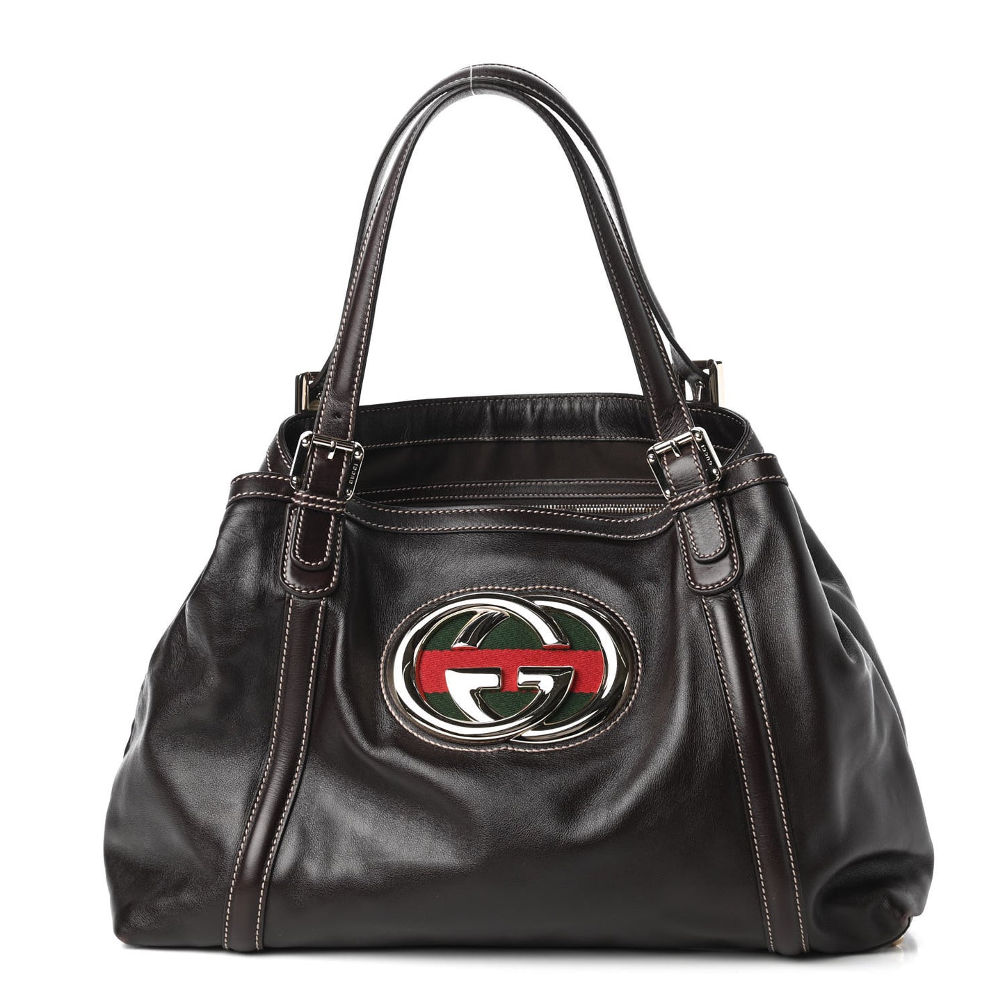 Calfskin Medium Britt Tote Dark Brown
