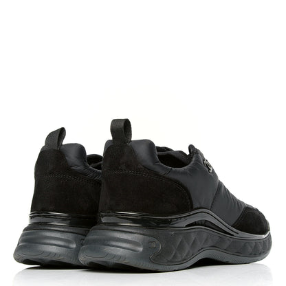 Chanel Nylon Suede Calfskin CC Sneakers 40 Black 3 of 4