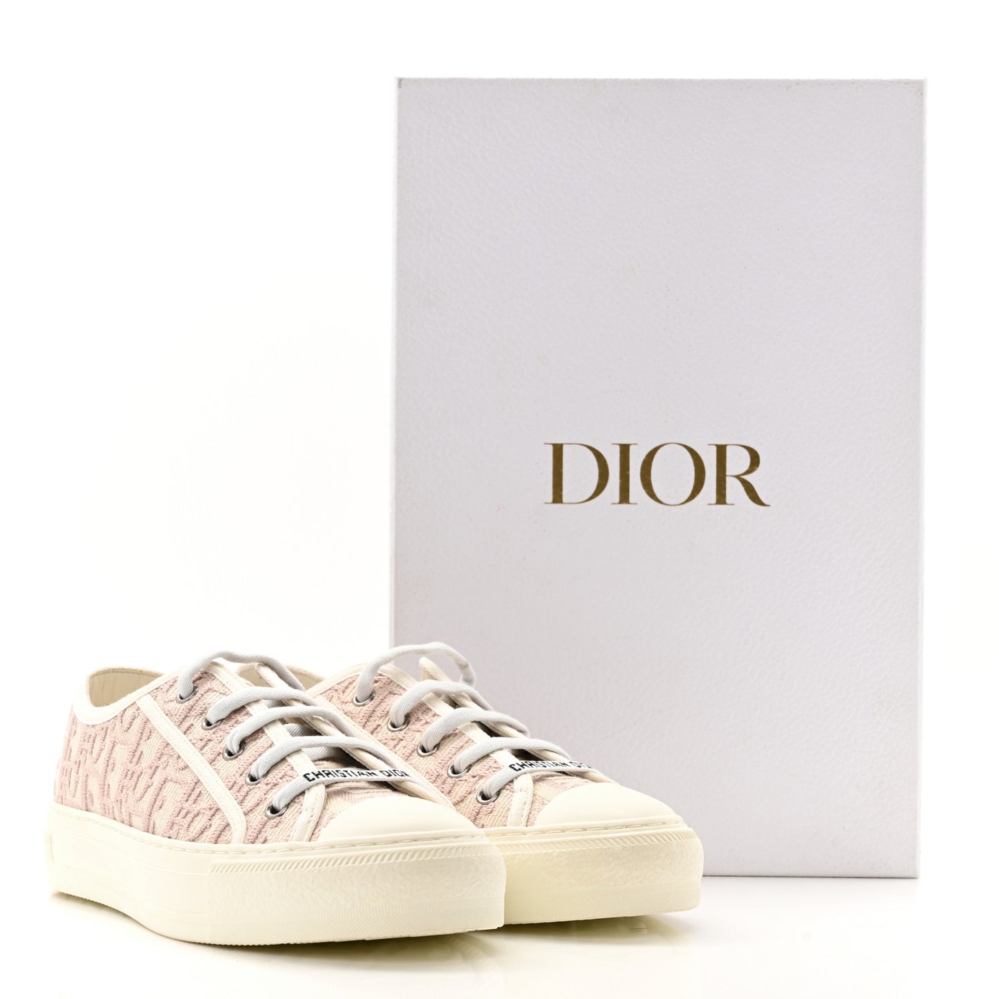 Canvas Oblique Walk'N'Dior Low Top Sneakers 38 Powder Nude