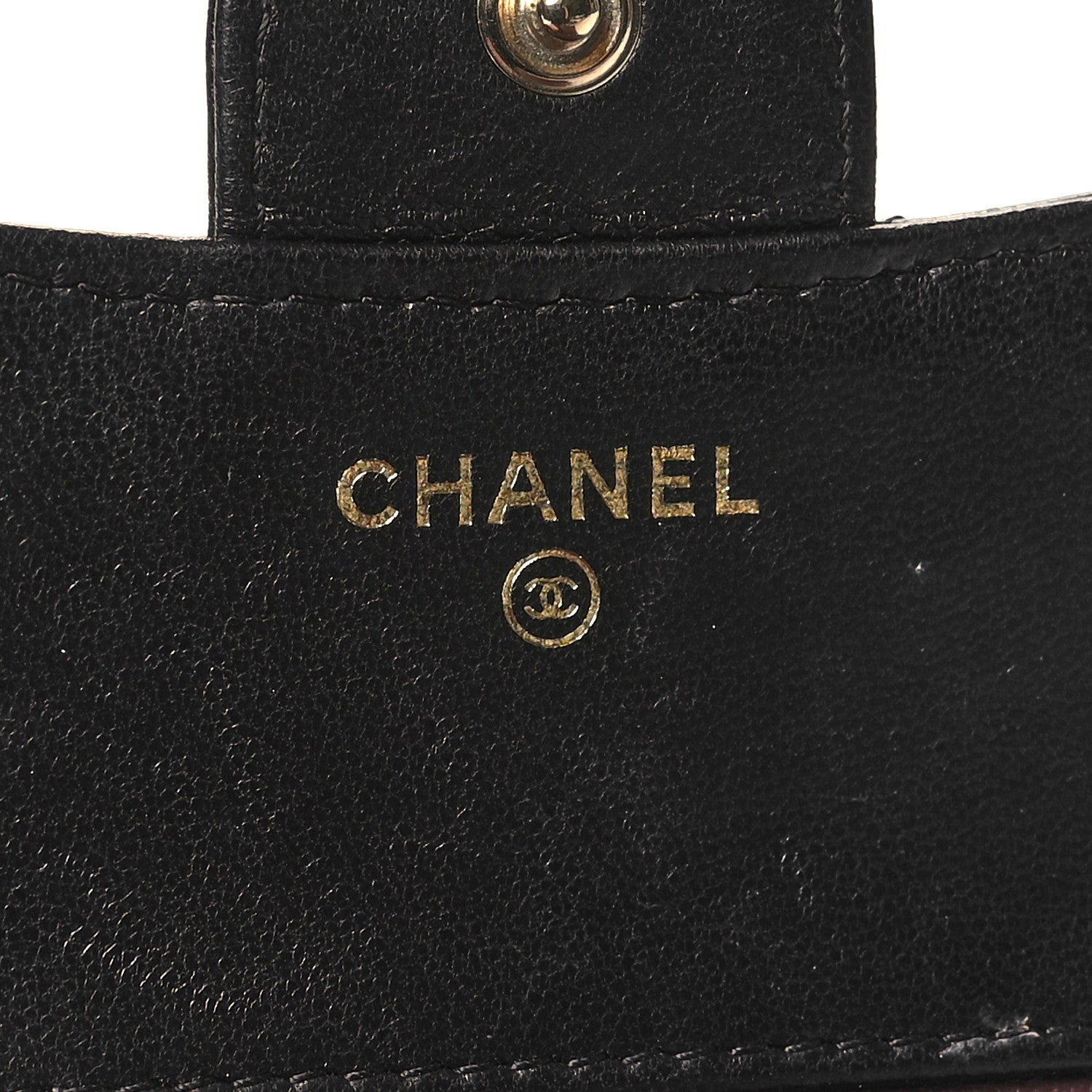 Chanel Lambskin Chevron Quilted Compact Flap Wallet Black 6 of 8