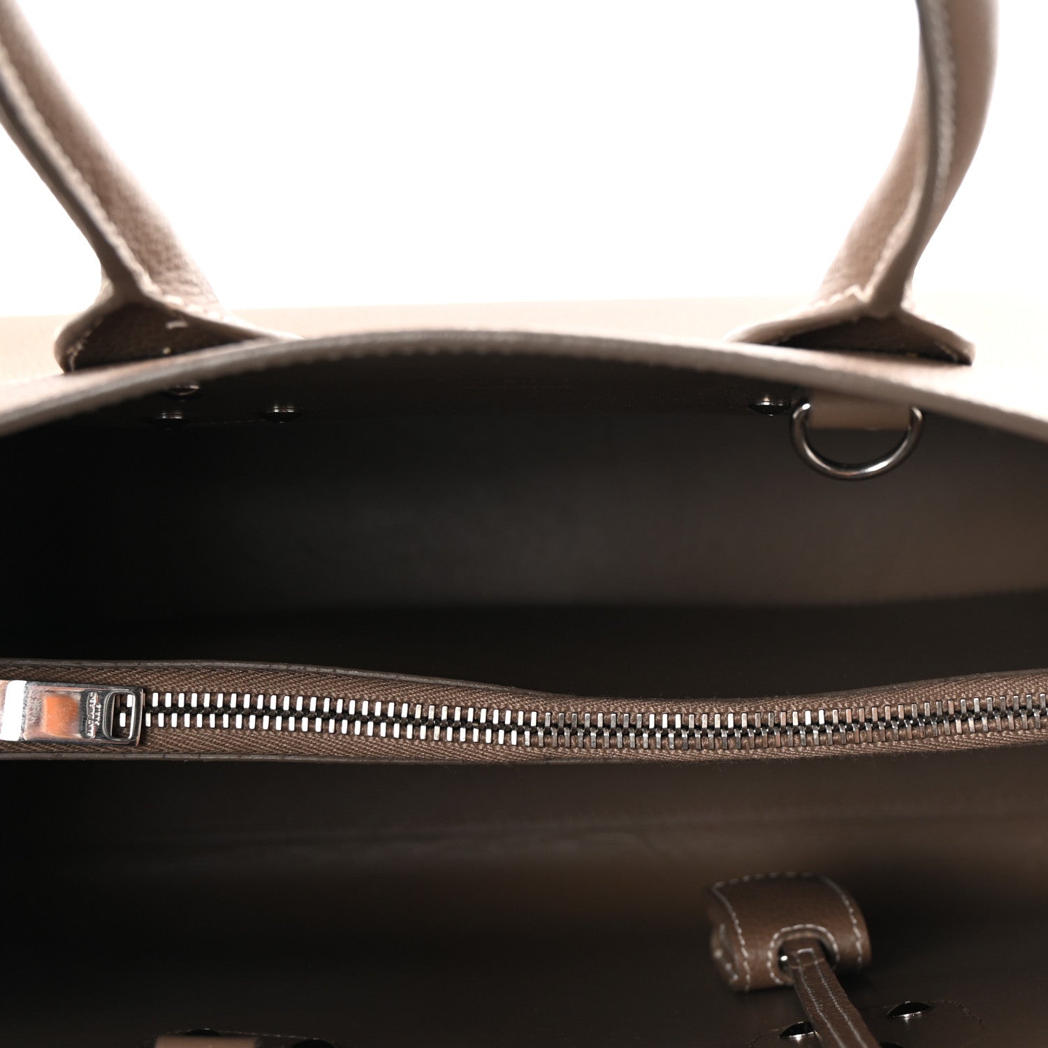 Saint Laurent Grained Calfskin Topstitch Small Classic Sac De Jour Taupe 5 of 9