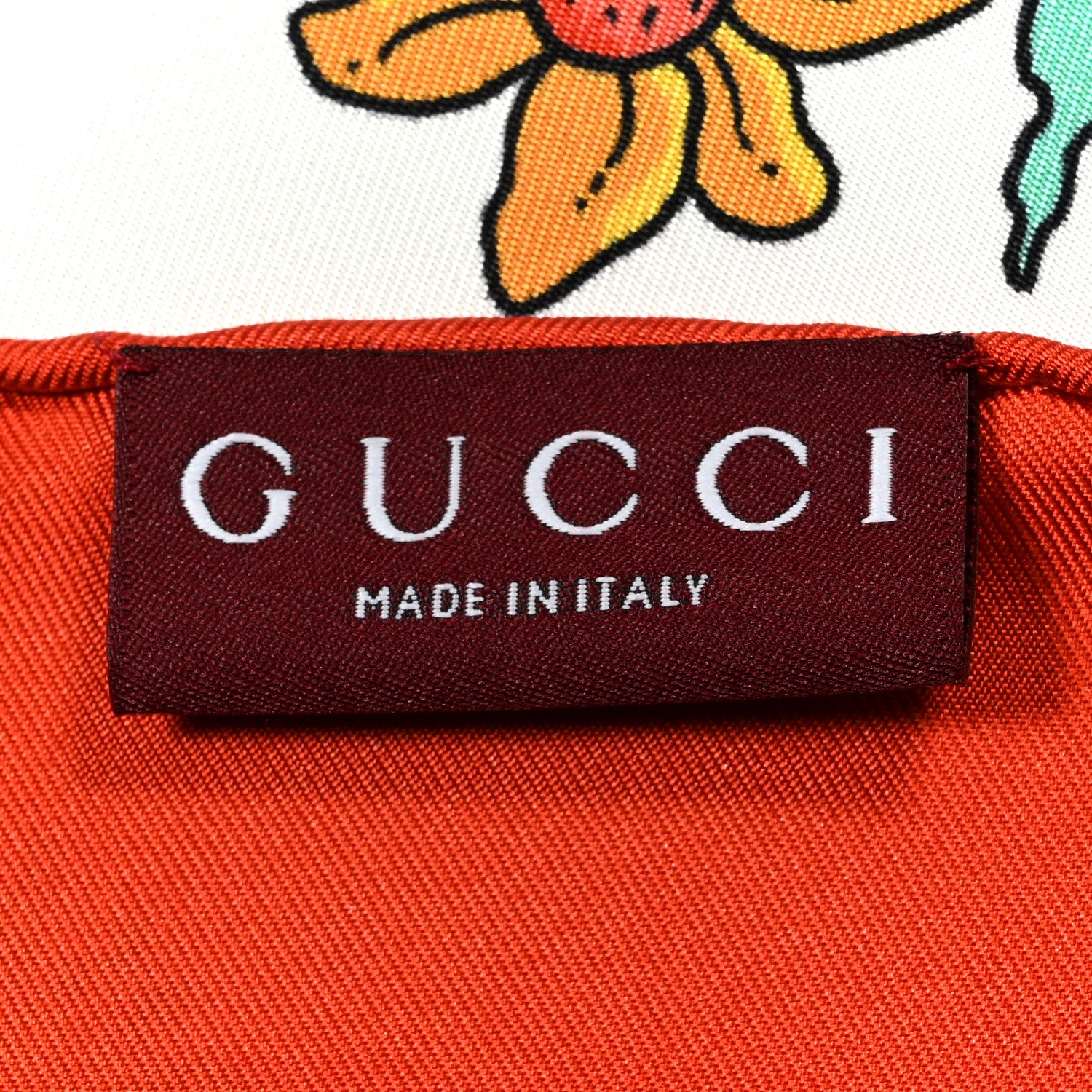 Gucci Silk Twill Flora Square Scarf Red 3 of 3