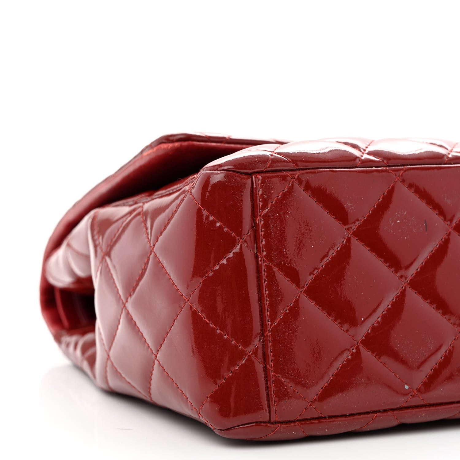 Chanel Patent Quilted Maxi Double Flap Red 9 of 16