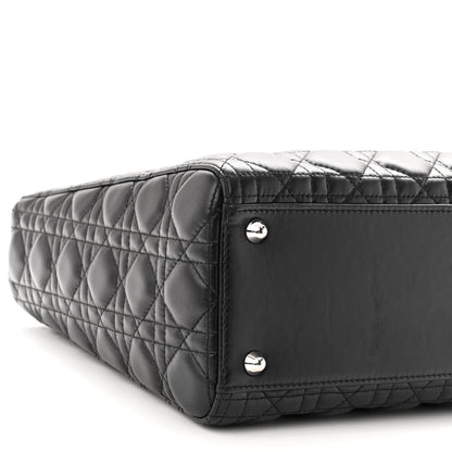 Christian Dior Lambskin Cannage Large Lady Dior Black 9 of 10