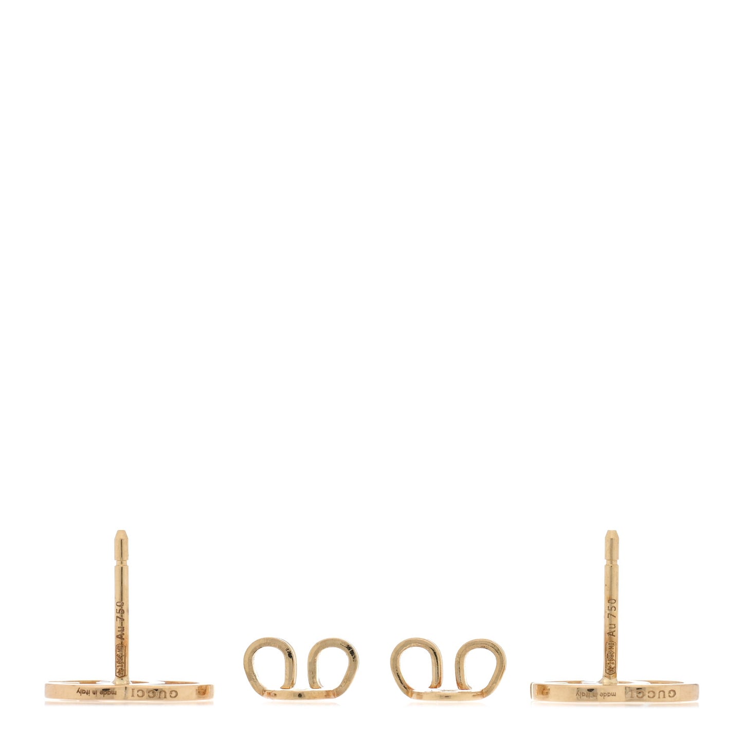 18K Yellow Gold Running G Stud Earrings