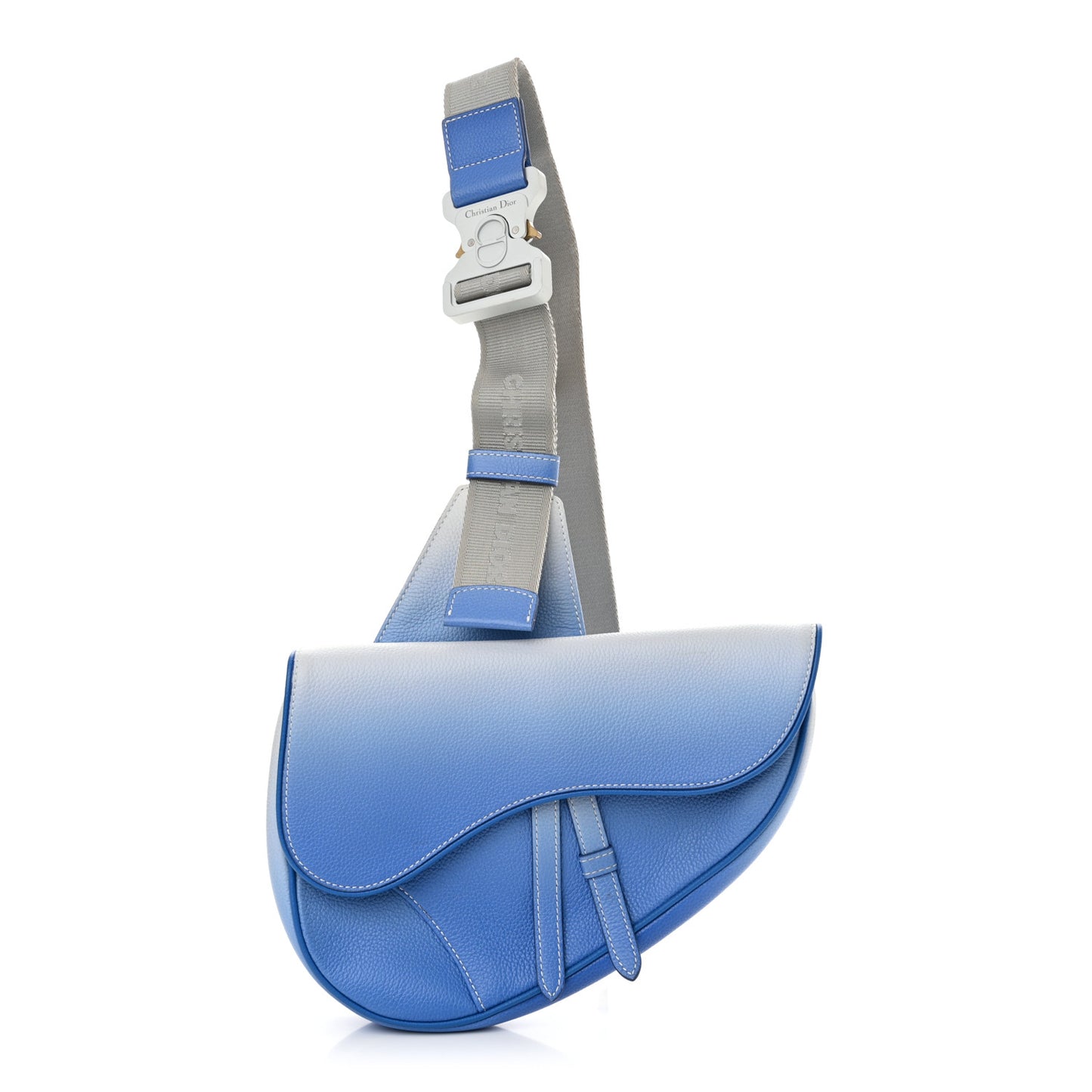 X DANIEL ARSHAM Grained Calfskin Gradient Saddle Bag Blue