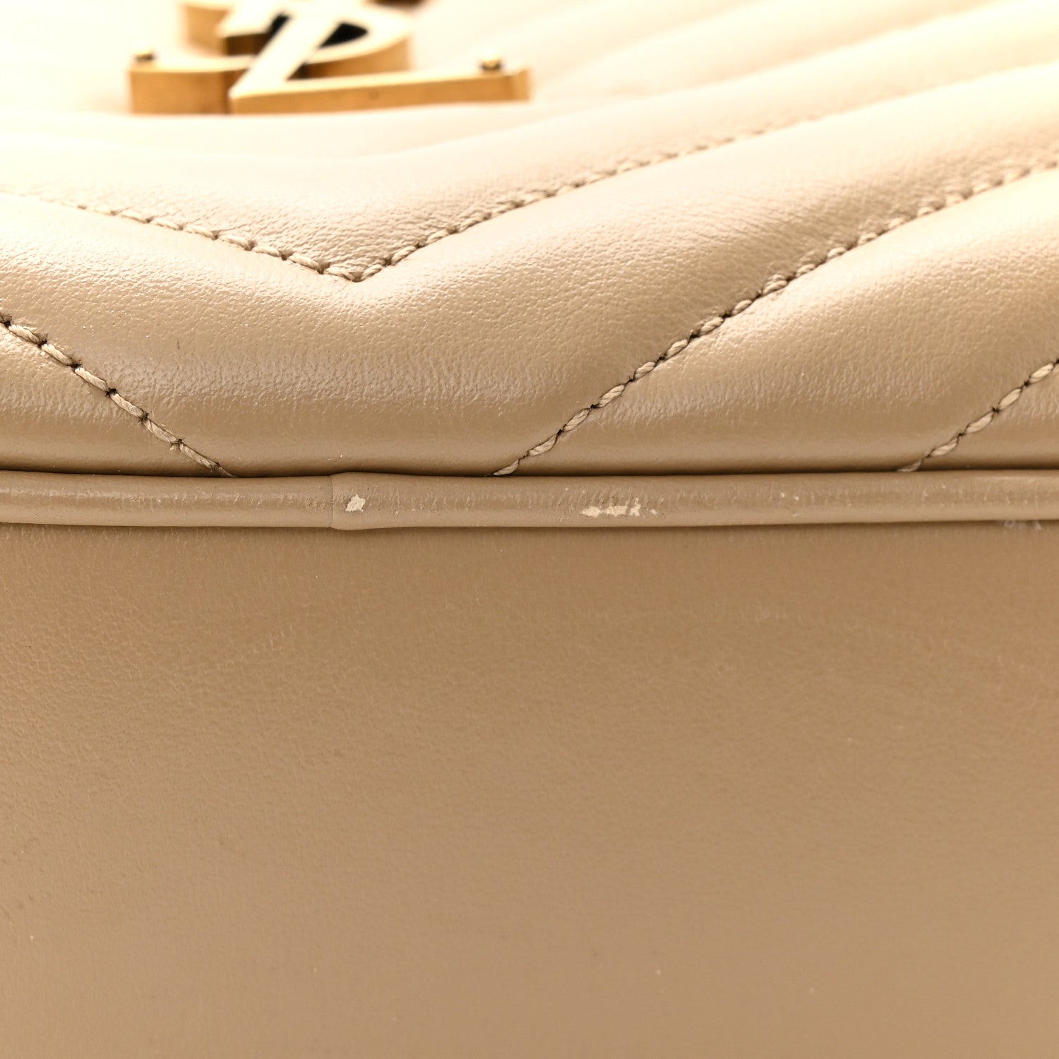 Saint Laurent Calfskin Matelasse Monogram Lou Camera Bag Dark Latte 11 of 12