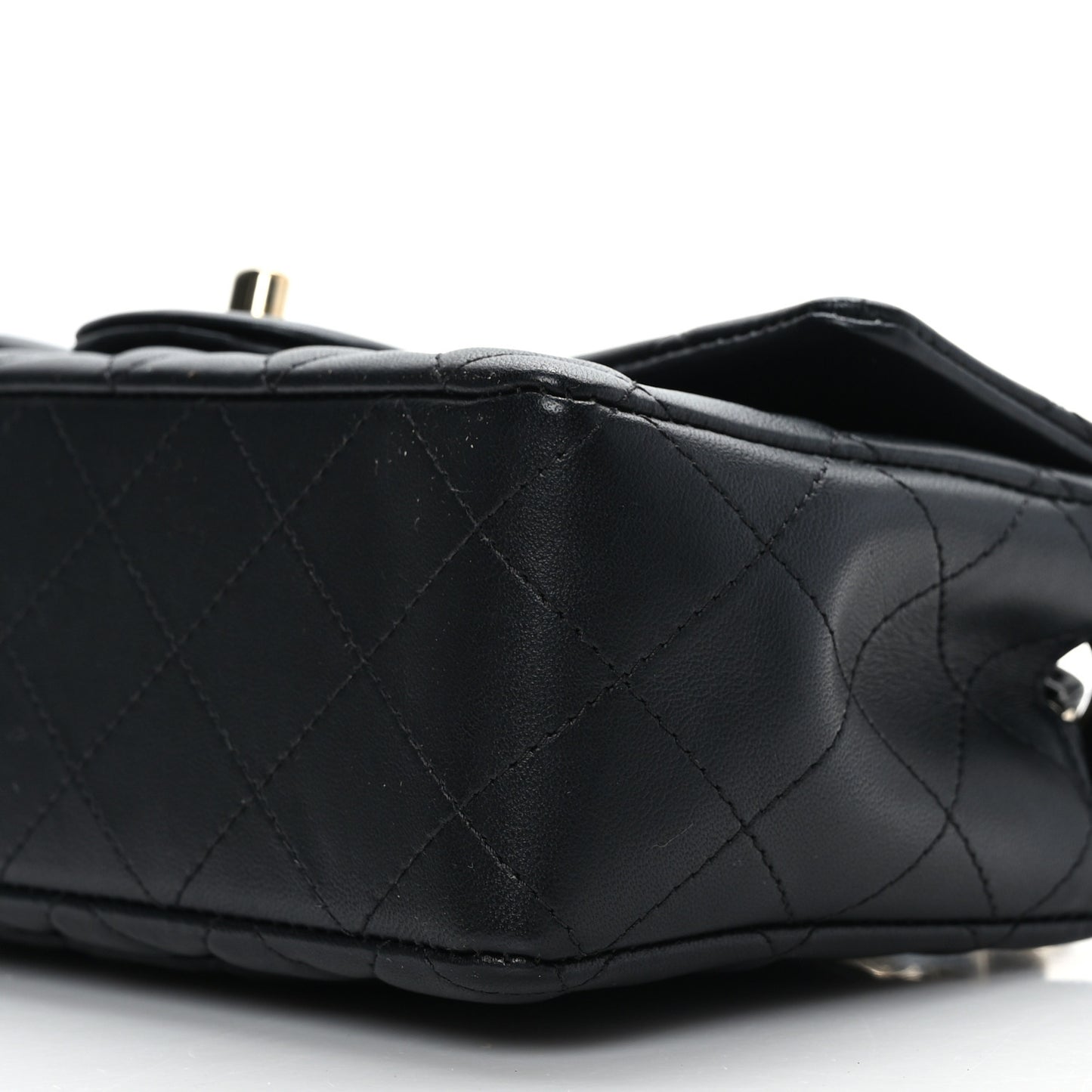 Lambskin Quilted Mini Rectangular Flap Black