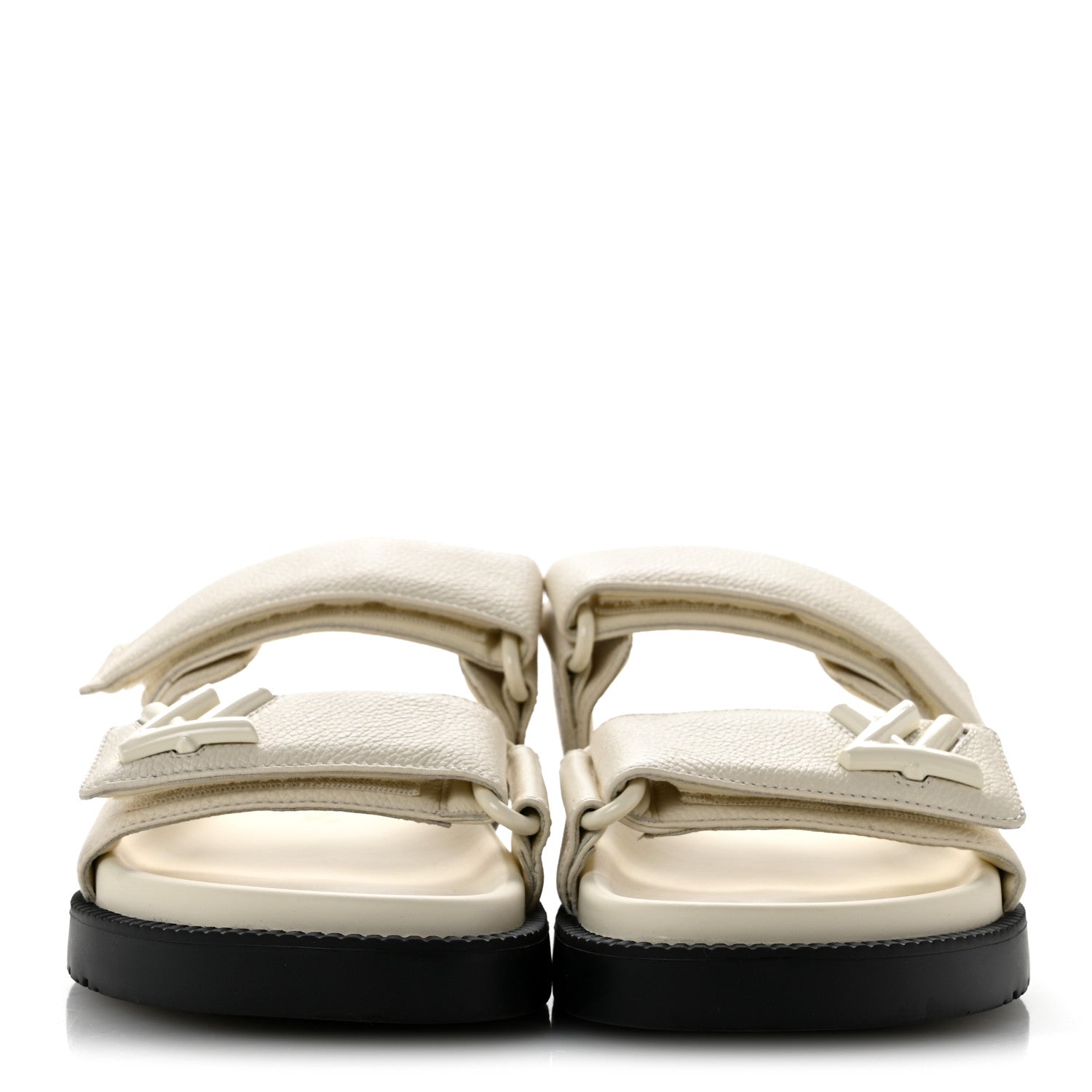 Louis Vuitton Grained Calfskin Sunset Comfort Flat Sandals  36 Light Beige 3 of 9